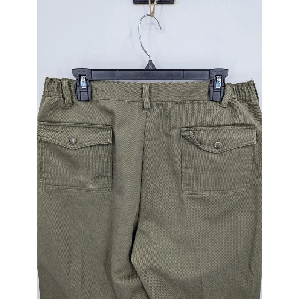 Vtg Boy Scouts of America Cargo Pants Men's 36 x 28, Green 6 Pocket Elastic